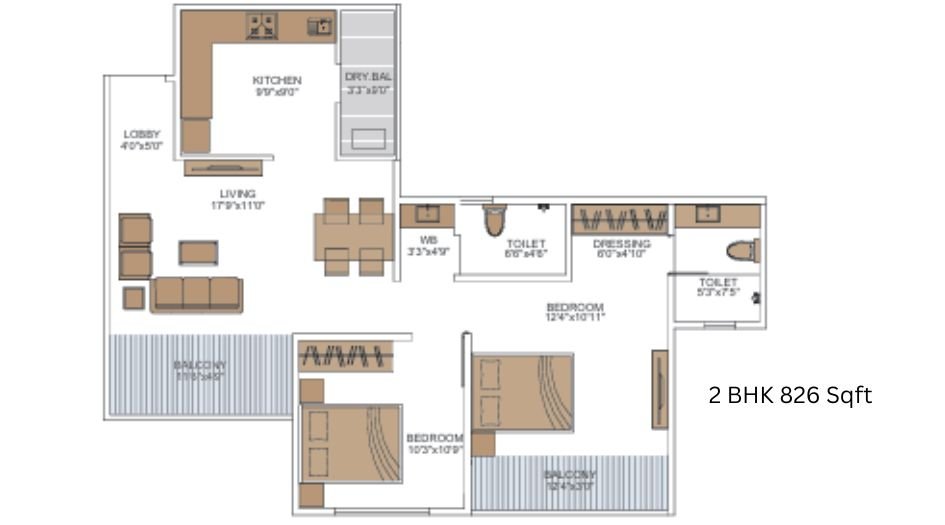 Renuka-Panchatattva-Gallery-2BHK-Unit-Plan-2